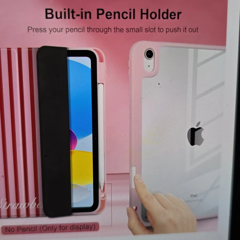 Red & Pink Striped Case Apple ipad 11 Inch M3 2025 M2 2024, ipad Air 5th 2022